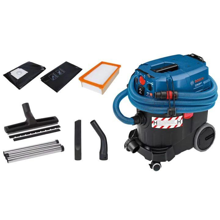 Професионална прахосмукачка за мокро/сухо почистване BOSCH Professional GAS 35 H AFC, клас H, 1200 W, резервоар 23 литра, дебит 74 l/s, 254 mbar