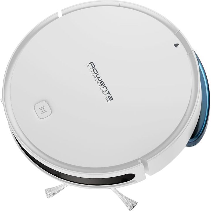 Прахосмукачки Rowenta: Вертикални, Миещи и Роботи – Сравнения и Таблица Робот прахосмукачка Rowenta X-Plorer Serie 50 RR7387WH, 33W, 1500 Pa, Автономност 120 мин., 2200 mAh, 7 сензора, Контейнер за прах 0.4 л, Контейнер за вода 110 мл, 3 функции за почистване, Wi-Fi, Гласово управление, Система Aqua Force, Бял