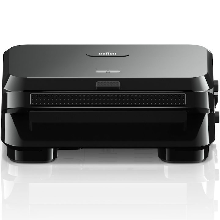 тостер за сандвичи, Сандвич тостер BRAUN SM5000, 800W, 1 комплект подвижни плочи, Премиум незалепващо покритие, Черен