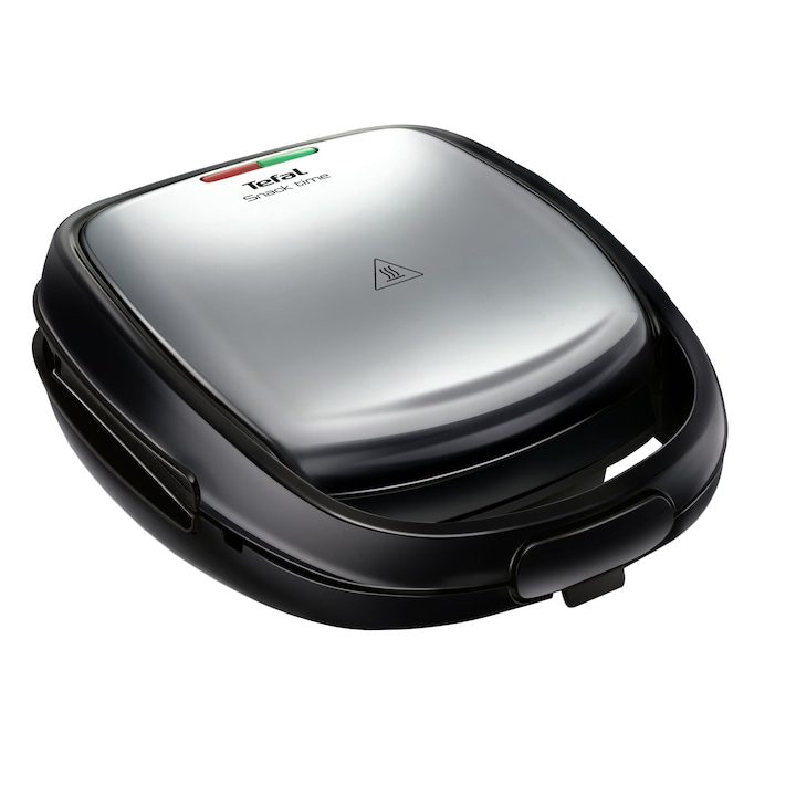 тостер за сандвичи, Сандвич тостер Tefal Snack Time 3in1 SW342D38, Индикатор за загряване, Инокс/Черен