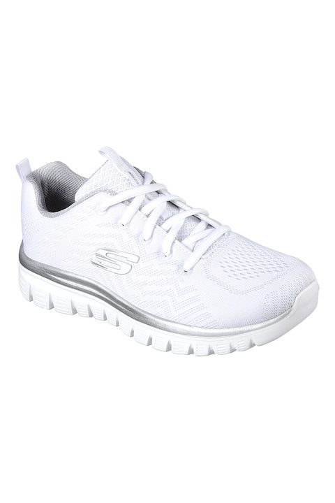 Дамски Маратонки и Кецове - Подбрахме Най-Добрите Skechers, Мрежести спортни обувки Graceful Get Connected, Бял/Сребрист