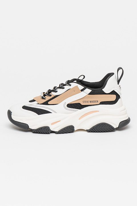 Дамски Маратонки и Кецове - Подбрахме Най-Добрите Steve Madden, Спортни обувки Possesion с мрежести зони, Бял/Черен/Бежов