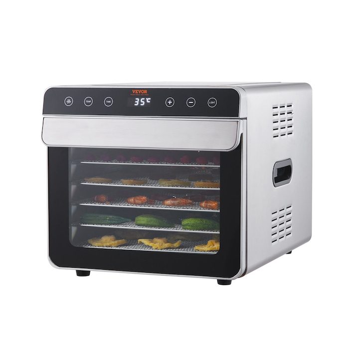 Сушилня за плодове и зеленчуци Vevor SS-06A, Регулируем таймер и температура, Мощност 700W, Подходяща и за месо