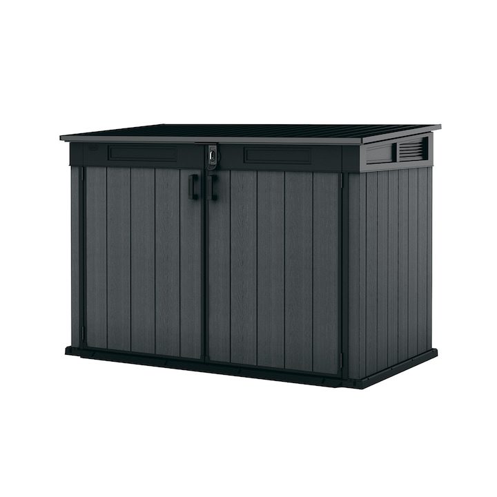 Градински шкафове за съхранение: Практични решения за организацията на вашата градина 🌿 Универсален шкаф Keter Cortina Mega, 190x109x132 см, Пластмаса, Сив