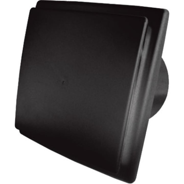 Вентилатор за баня MM Motors, ОK100, тих работен режим, черен, 11W, 230V, влагоустойчив, с клапа