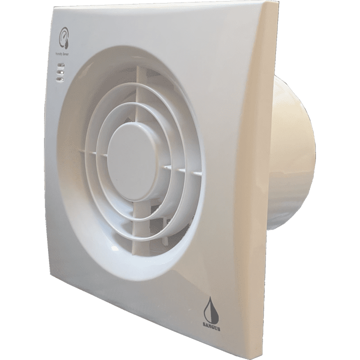 Вентилатор за баня SANGUS WW-100Y, ф100, 130 m³/h, 12 W, 31 db, Бял, Датчик за влага и таймер
