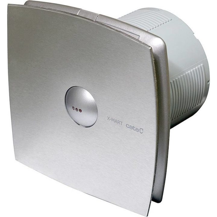 Вентилатор за баня, X-MART 12 MATIC INOX, CATA, аеродинамичен дизайн, бърз монтаж, без възвратни клапи, преден капак, който се сваля лесно без инструменти, led, пластмасов корпус