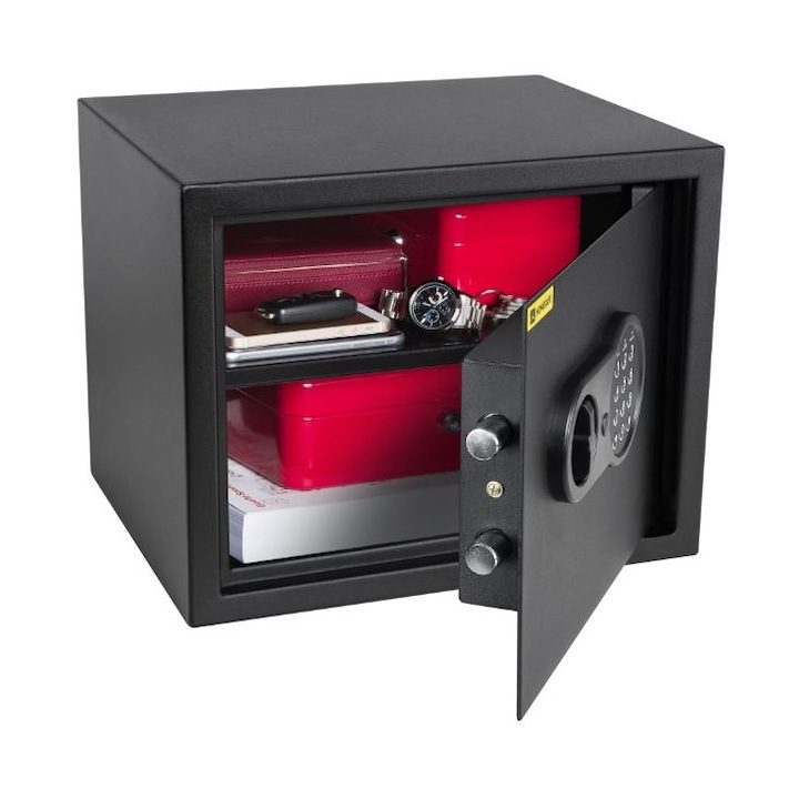 Сейф HV30E E, домашен сейф, стомана, електронна брава, черен