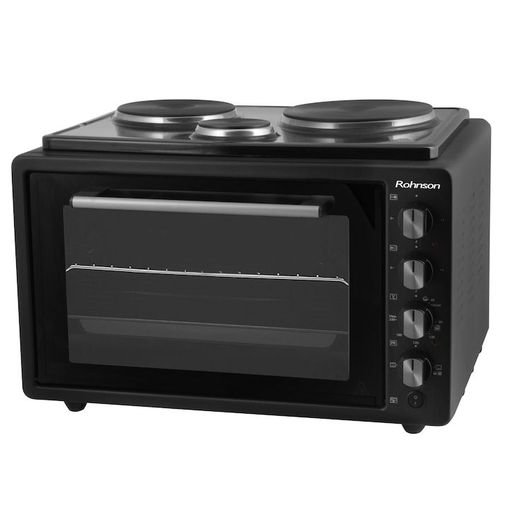 Електрическа фурна 1300W, 42L, 40-230°C, 3 котлона, Rohnson R2142