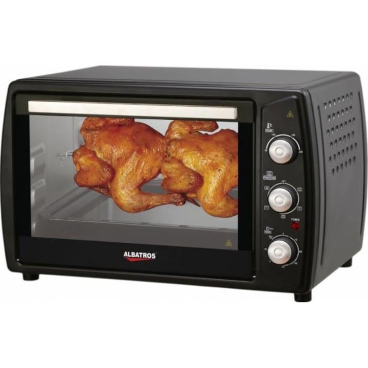 Електрическа Фурна Без Котлони: Конвекция, Еър Фрайър и Грил в Едно Електрическа фурна Albatros A63BRC2, 63 литра, Rotisserie, Конвекция, Обща мощност 2200 W, Черен