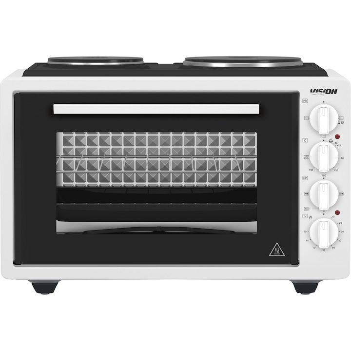 Електрическа фурна Vision Chef VCE372PA, Обща мощност 2500 W, Мощност на фурната 1300 W, 3 функции за печене, Бяла