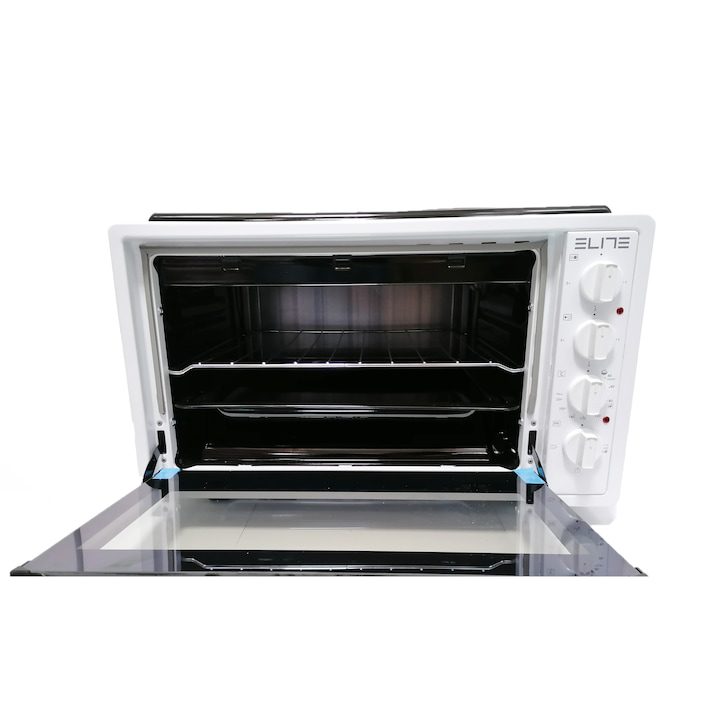 Готварска печка Elite Emo-1208, 42L, 2 котлона, двойно стъкло, закрит долен нагревател