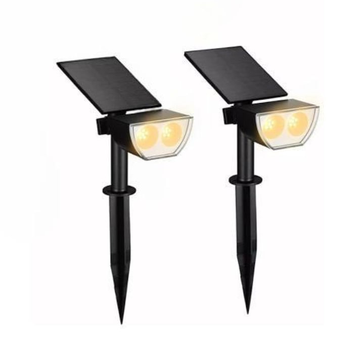 Комплект от 2 соларни лампи за външно и вътрешно осветление, IP67, 3000k