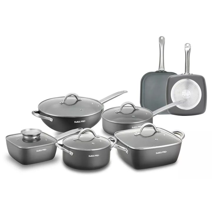 Комплект Тенджери и Тигани - Сравняваме Най-Популярните Кухненски комплект 12 тенджери тигани тенджери, алуминиев комплект сив индукционен мултикукър