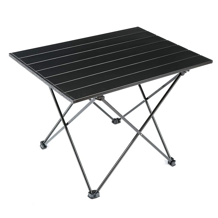 Къмпинг Маса - Коя да Изберем? Сгъваема къмпинг маса, алуминий, преносима, черна, 56x40x40,5 cm