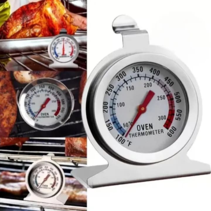 Термометър за фурна, Лесен за четене от неръждаема стомана, 100-600F, 50-300C
