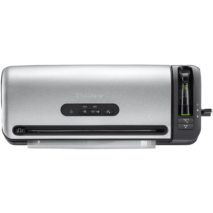 Уред за вакуумиране FoodSaver FFS017X-01, 1 скорост, 28 см, Функция мариниране, Сребрист/Черен