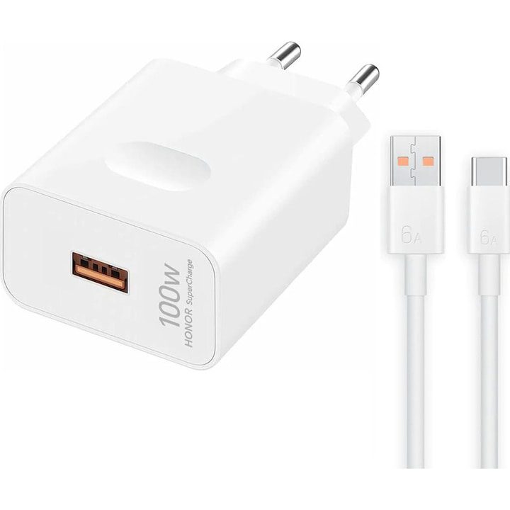 Зарядни за Телефон USB‑C - Какво Трябва да Знаете Преди Покупка Зарядно устройство Honor SuperCharge Power Adapter (Max 100W), Бяло