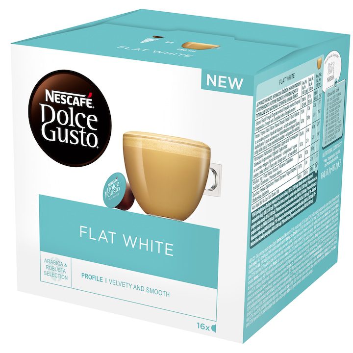 Долче Густо Капсули - Кои са Най-Добрите в България? Капсули Nescafe Dolce Gusto Flat White, 16 капсули, 187.2 г