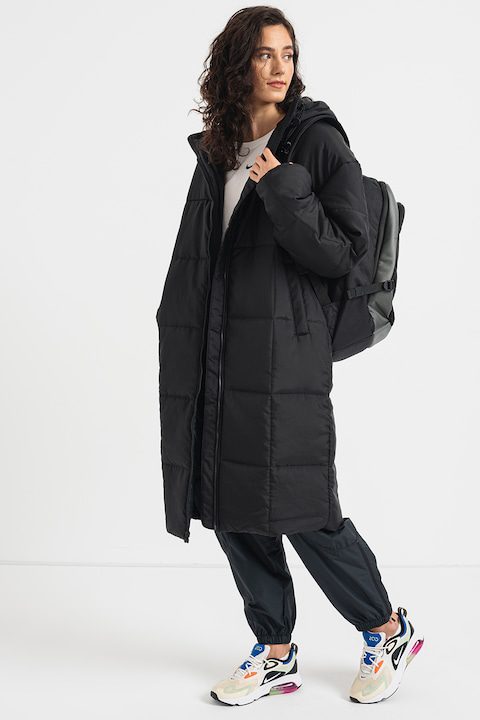 Дамски Якета 2025 - Вижте кои са Най-Желаните в България Nike, Дълго зимно яке с капитониран дизайн, Черен