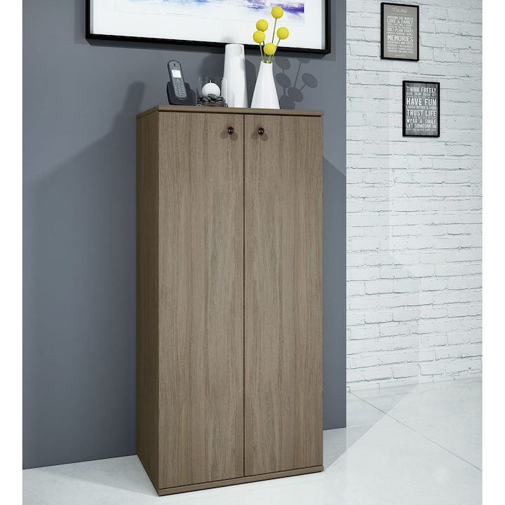 Шкаф за Обувки - Най-Добрия за 2025 Година Шкаф за обувки Irim Chaser, 55x36.5x118.5 см, Stejar Cafea