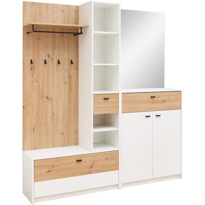 Портманто - Кои са Най-Продаваните за 2025 Година? Портманто Venlo, 169х195х38 см, Бял/Дъб