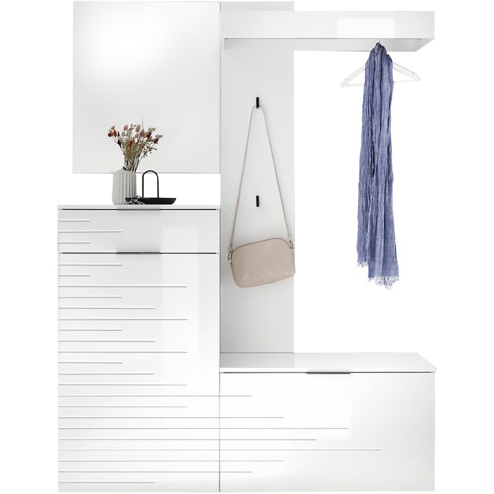 Портманто - Кои са Най-Продаваните за 2025 Година? Портманто за коридор Lino, 140x38x190 см, Цвят Бял