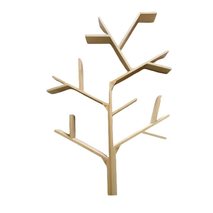 Етажерка за Книги - Топ 20 Най-Добрите Библиотека във формата на дърво, 8 рафта, Естествено дърво, 150 x 100 x 13 см