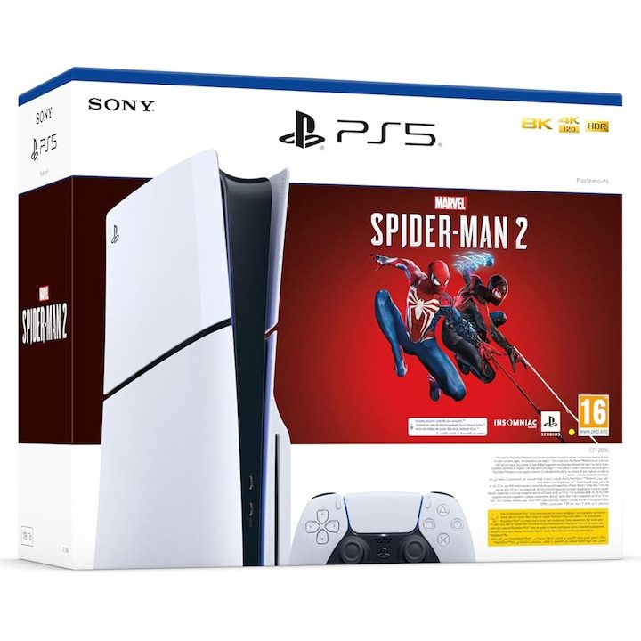 Преносими Конзоли - Топ 10 Най-Добрите за 2025 Година Конзола PlayStation 5, 3TB SSD + игра Marvel Spider-Man 2 (диск)