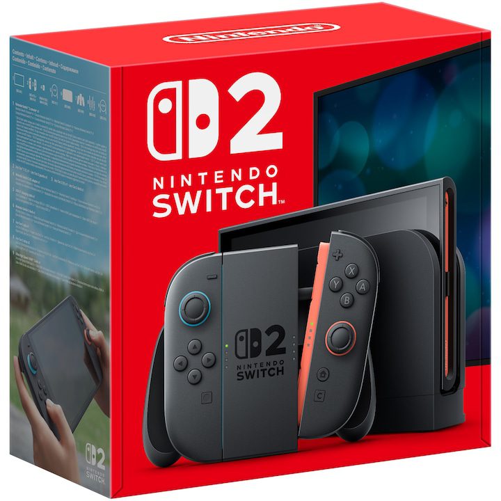 Преносими Конзоли - Топ 10 Най-Добрите за 2025 Година Конзола Nintendo Switch 2, Light Blue/Light Red JoyCon