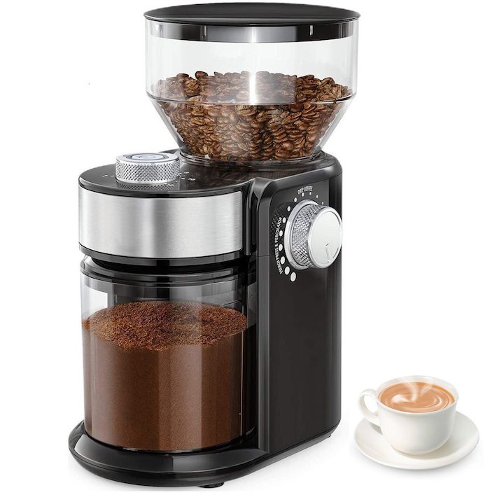 Електрическа Кафемелачка - Кои са Най-Добрите за 2025 Година Електрическа кафемелачка Burr, автоматична, за капково кафе и еспресо, регулируема, 18 настройки, 2-12 чаши, неръждаема стомана, черна