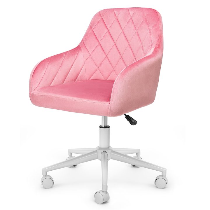 Офис Стол - Най-Добрите за 2025 Година Офис стол, Dr.Home Tommy, Velvet – Pink