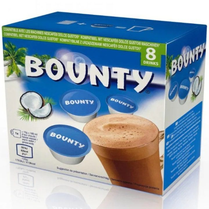 Долче Густо Капсули - Кои са Най-Добрите в България? Капсули Bounty съвместими с Nescafe Dolce Gusto, 8 капсули, 120 гр