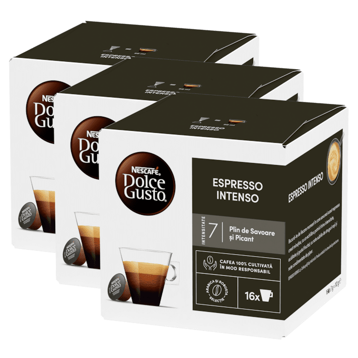 Долче Густо Капсули - Кои са Най-Добрите в България? Комплект 3 x капсули Nescafé Dolce Gusto Espresso Intenso, 48 капсули, 336 гр