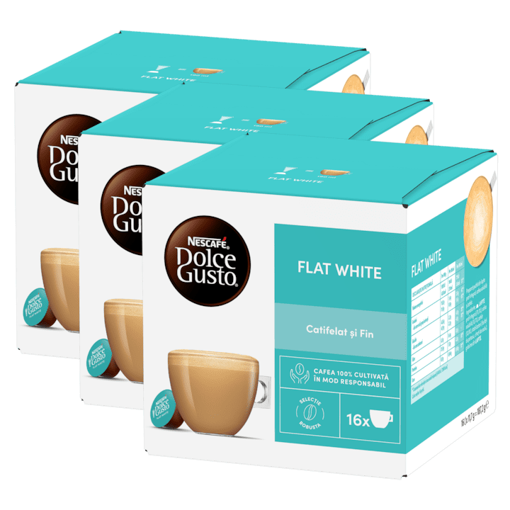 Долче Густо Капсули - Кои са Най-Добрите в България? Комплект 3 x Капсули Nescafe Dolce Gusto Flat White, 48 капсули, 561.6 г