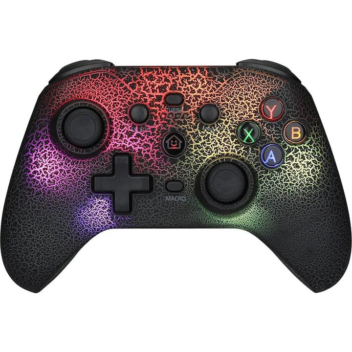 Джойстик за Компютър (Геймпад), Лаптоп, Телефон - Сравняваме Най-Добрите Контролер, Безжичен RGB светлинен, подходящ за Nintendo Switch/OLED/Lite/Android/IOS/PC/PS4, с програмируеми бутони, Turbo, Vibration, Wakeup - Gamepad, Gaming Controller, Черен