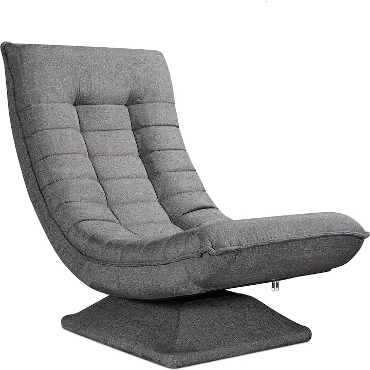 Как да Изберем Перфектното Кресло - Нашите Предложения Кресло/релакс стол с 5 позиции, ротация на 360 градуса, Casaria, издържа 150 кг, сив плат