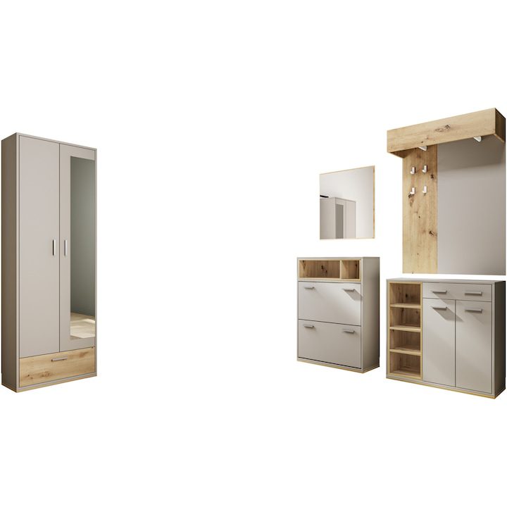 Портманто - Кои са Най-Продаваните за 2025 Година? Мебели за антре Irim Agios, 210x34x210, Цвят занаятчийски дъб