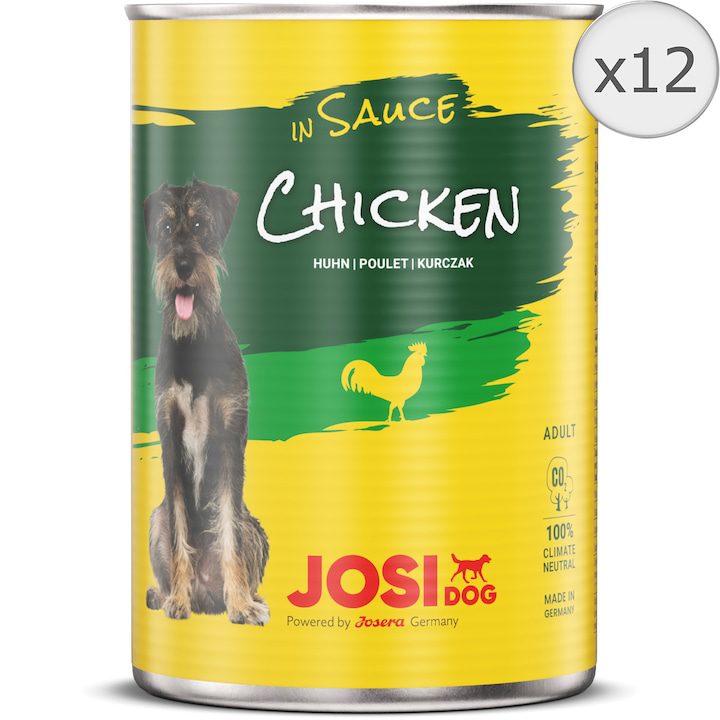 Мокра Храна за Кучета - Детайлен Анализ на Продуктите на Пазара Мокра храна за кучета Josera JosiDog, Пилешко месо в сос, 12 x 415 г