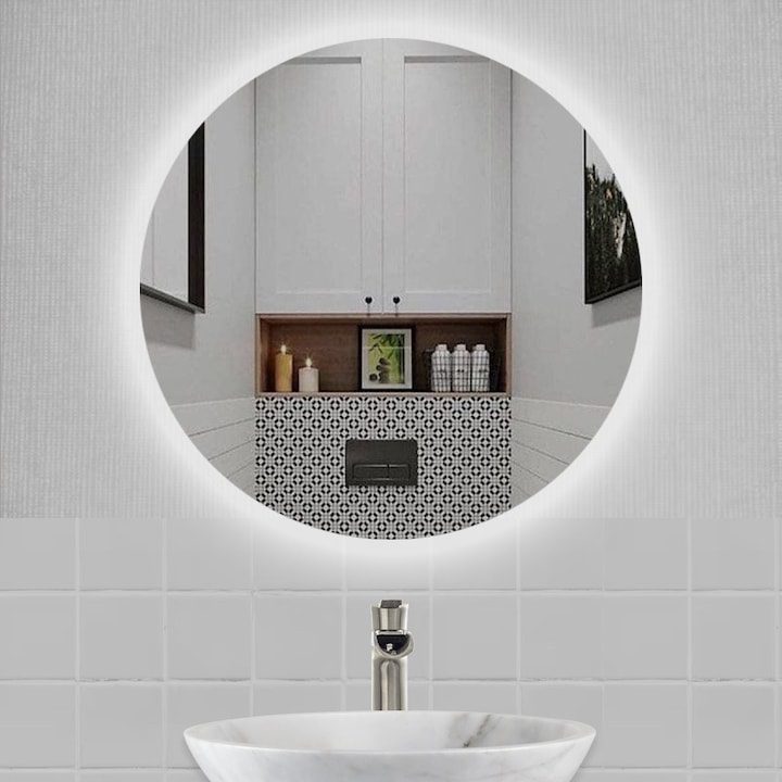 Огледало за Баня - Най-Желаните за 2025-2026 Година Огледало за баня LED осветление LM Serene Glimmer 500×500мм