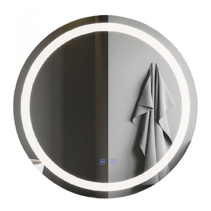 Огледало за Баня - Най-Желаните за 2025-2026 Година Огледало за баня LED осветление с Touch, Demist, кръгло 70x70 см