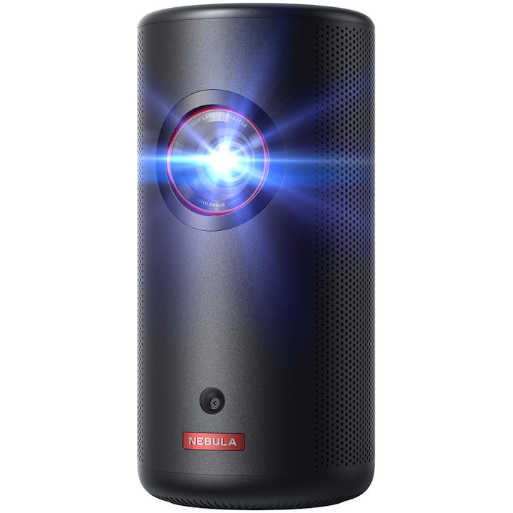 Най-Добрите Мини Проектори за 2025 Година Преносим проектор Anker Nebula Capsule 3 Laser, WiFi, 1080p, 300 ANSI-Lumens, Dolby Digital, Android TV 11.0, Черен