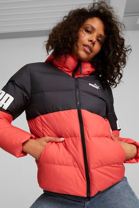 Дамски Якета 2025 - Вижте кои са Най-Желаните в България Puma, Зимно яке Power с пухена вата и качулка, Червен/Тъмносин