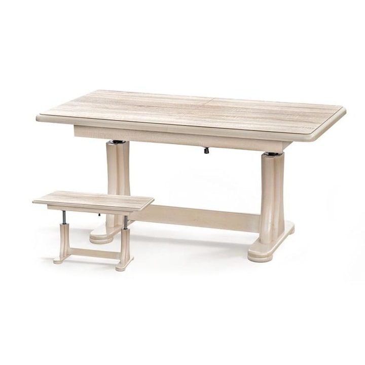 Как да изберете идеалната трапезна маса през 2025 Година Разтегаема Холна / Трапезна маса Antonio Milano, Tylor, Италиански Дизайн, Подвигащ механизъм 60-72см, Разтегаема дължина 125-164 см, Масив Бук, MDF, Дъб Сонома