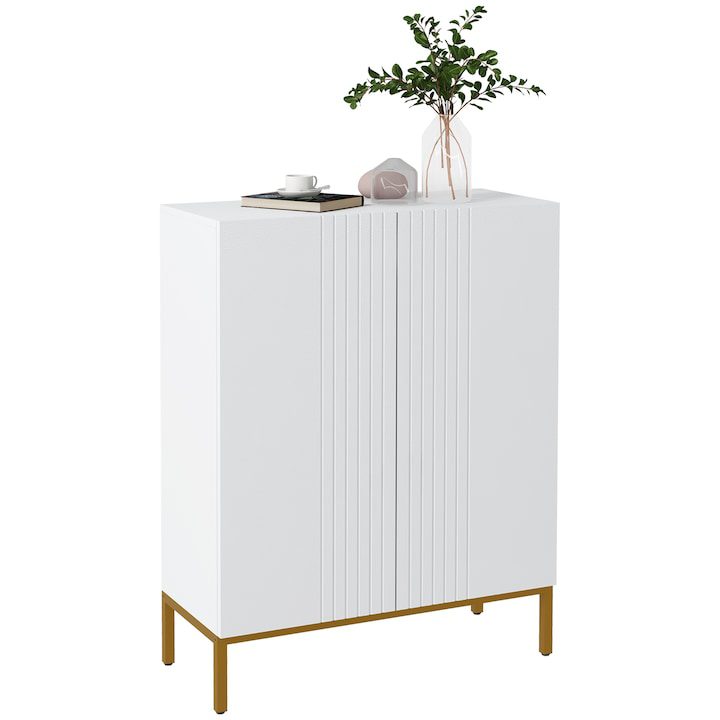 Шкаф за Обувки - Най-Добрия за 2025 Година Шкаф за обувки Homcom, 5 регулируеми рафта, капацитет 20 чифта, бял, 72x31,5x95 см