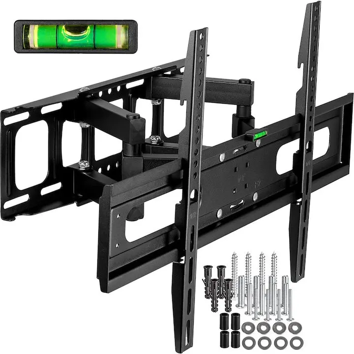 Стойка за Телевизор - Оценяваме Най-Продаваните Стенна стойка за телевизор KingMount KG-1031 Nevada, универсална, диагонал 32″ - 85″, макс. 50 кг, Vesa 100x100 - 600x400, черна