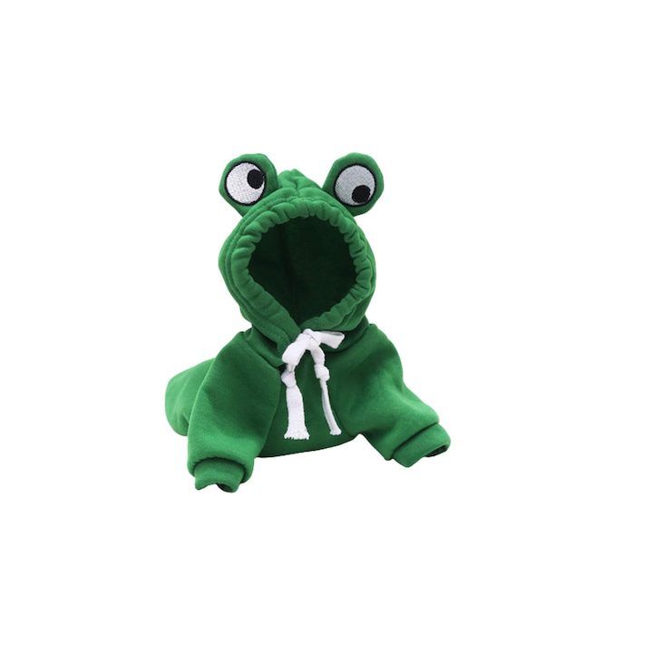 Есенно-зимни Дрехи за Кучета и Котки Суичър за домашни любимци, с жабешки уши, качулка, М - 30 СМ