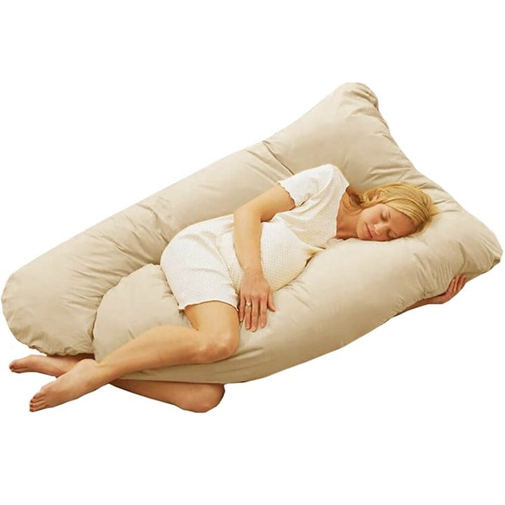 Мечтаната възглавница за бременни: комфорт и подкрепа през всеки етап Възглавница за бременни и кърмене Капинката, У-образна Бежова
