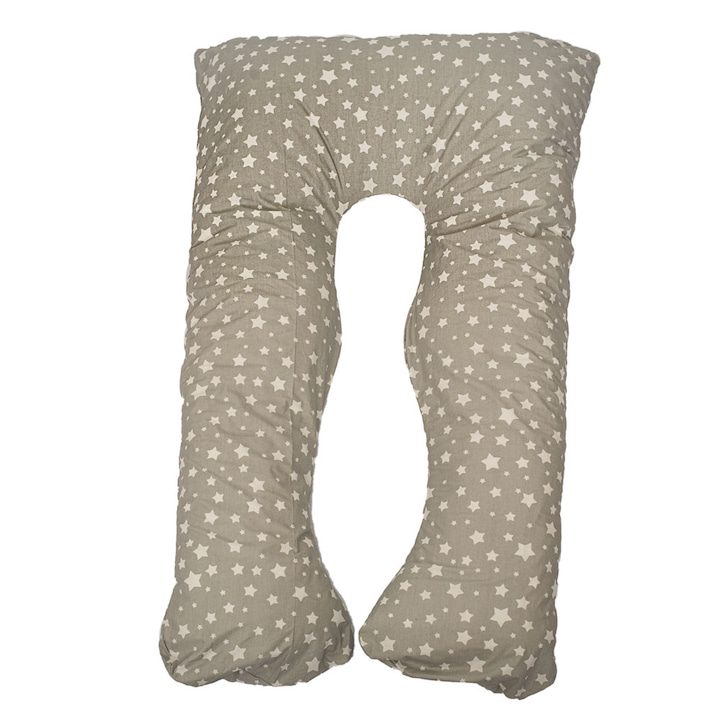 Мечтаната възглавница за бременни: комфорт и подкрепа през всеки етап Възглавница за бременни и кърмене Капинката, У-образна Сиви звезди