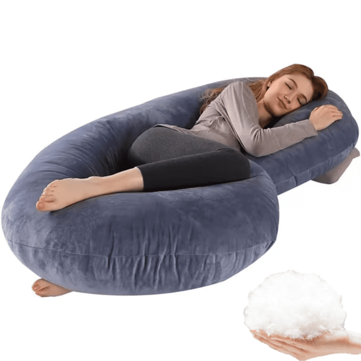 Мечтаната възглавница за бременни: комфорт и подкрепа през всеки етап Възглавница за бременни, Кадифена материя, поддържаща главата, раменете, корема, дупето, краката и стъпалата, многофункционална, необходима за бременни жени, висококачествен памук